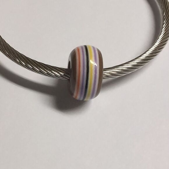 Brown Multicolor Charm for Pandora Style Bracelet - Picture 3 of 5